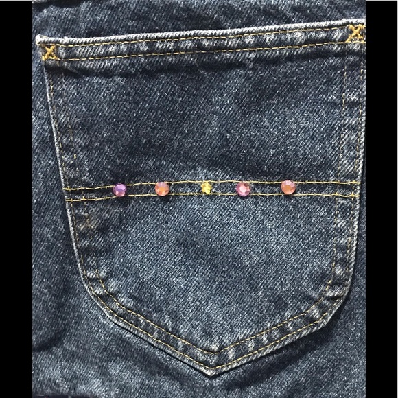 New Riders denim jean handbag w/multicolored roses and beads fringe - Picture 4 of 14